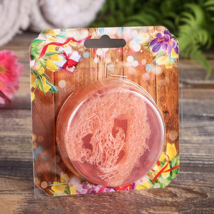 Мыло с мочалкой из люфы "Гранат", "Добропаровъ", 80 гр