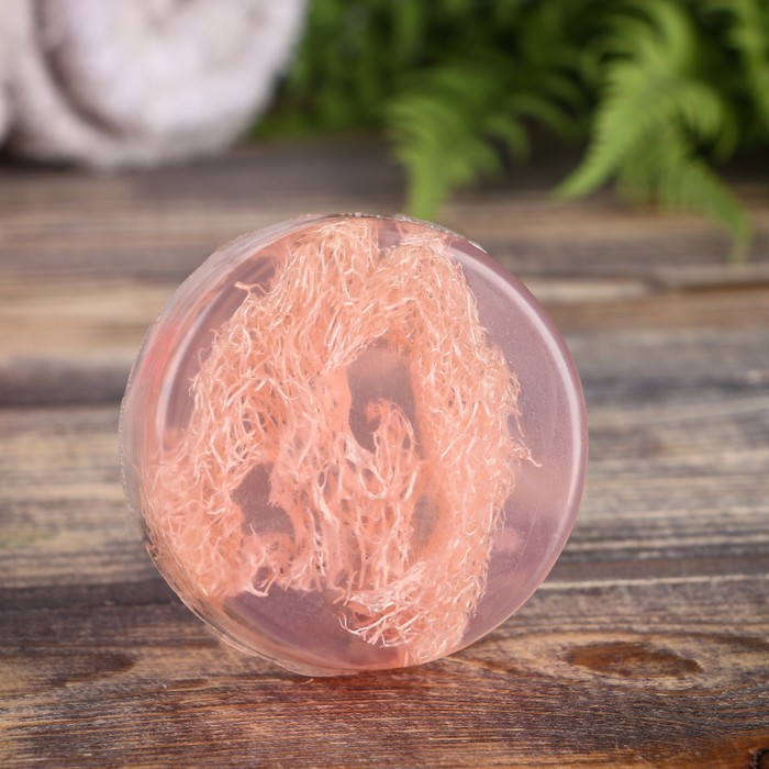 Мыло с мочалкой из люфы "Гранат", "Добропаровъ", 80 гр