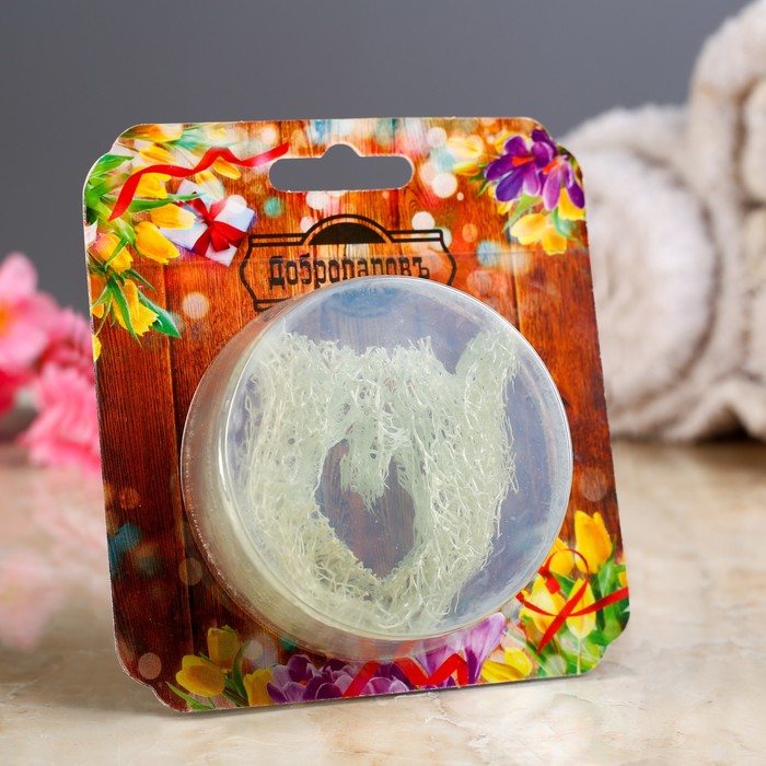 Мыло с мочалкой из люфы "Океан", "Добропаровъ", 80 гр