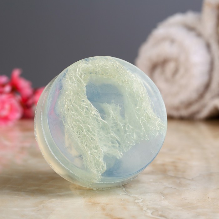 Мыло с мочалкой из люфы "Океан", "Добропаровъ", 80 гр