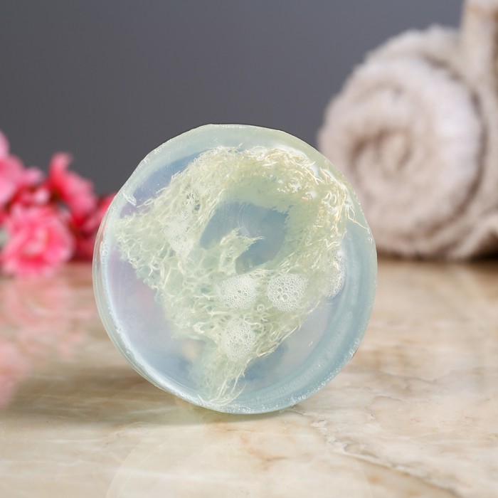 Мыло с мочалкой из люфы "Океан", "Добропаровъ", 80 гр