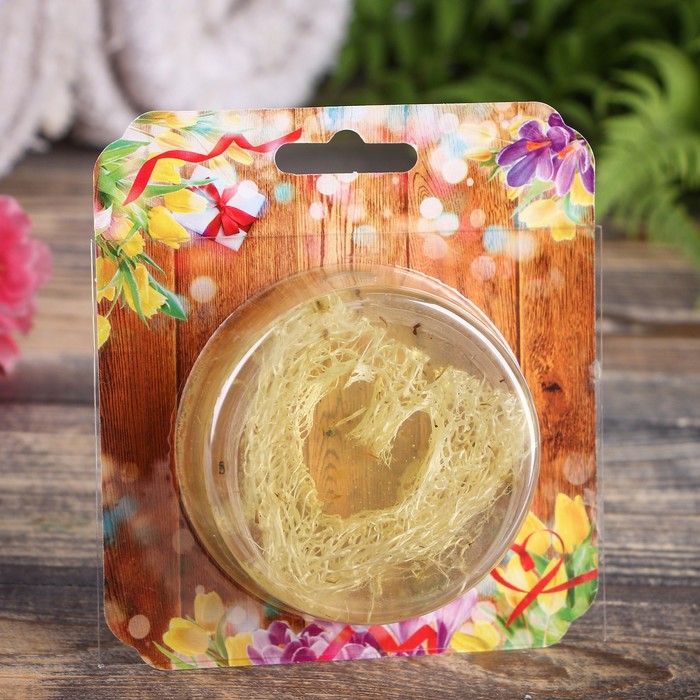 Мыло с мочалкой из люфы "Кавказские травы с чистотелом", "Добропаровъ", 80 гр