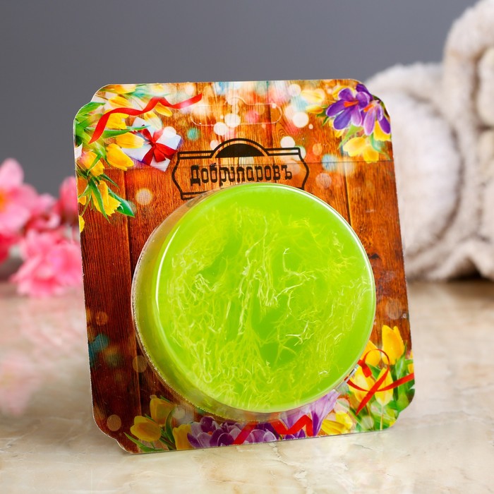Мыло с мочалкой из люфы "Лайм", "Добропаровъ", 80 гр