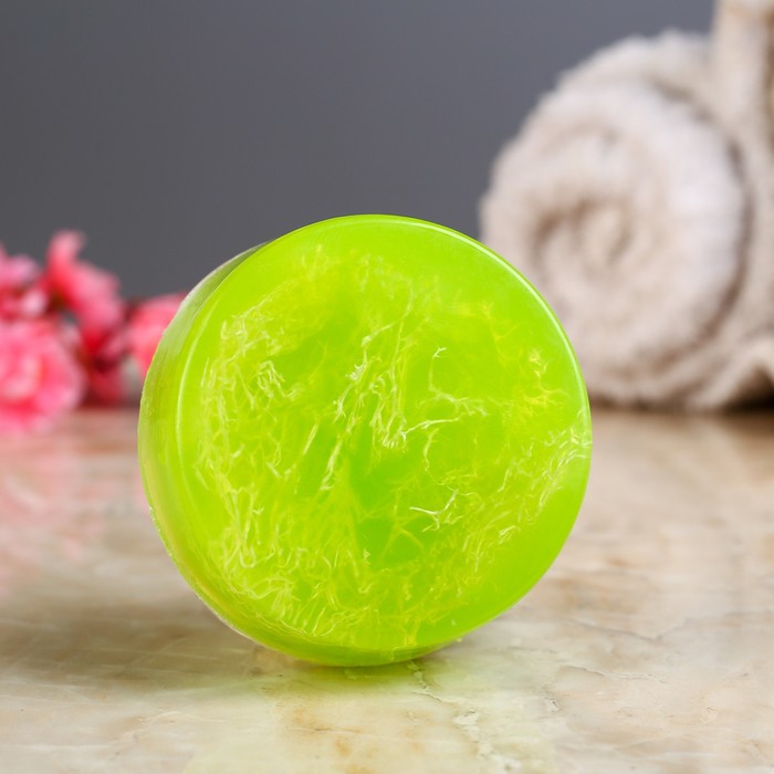 Мыло с мочалкой из люфы "Лайм", "Добропаровъ", 80 гр