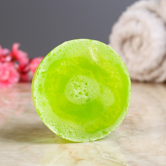 Мыло с мочалкой из люфы "Лайм", "Добропаровъ", 80 гр