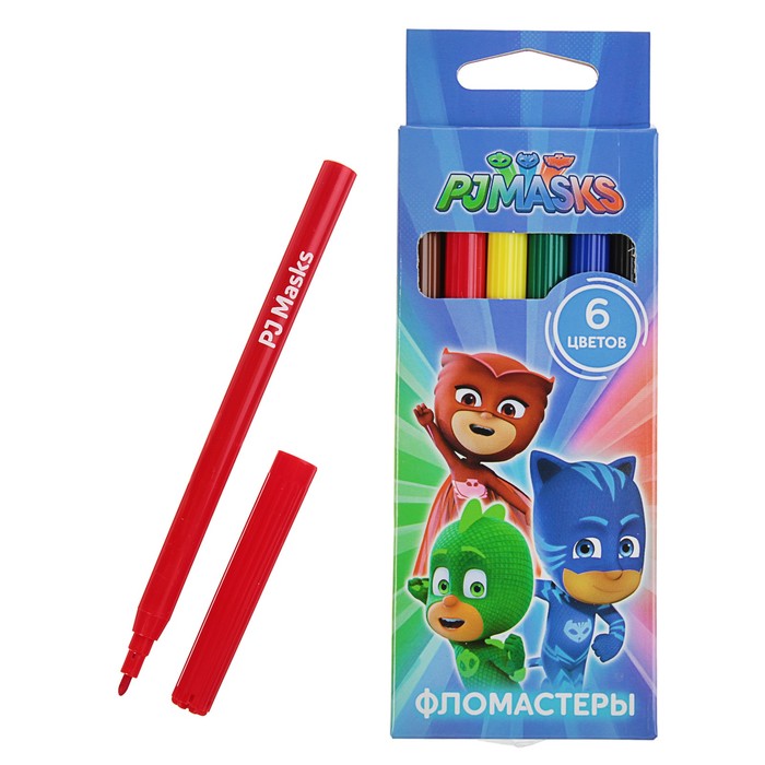 Фломастеры 6 цветов Герои в масках