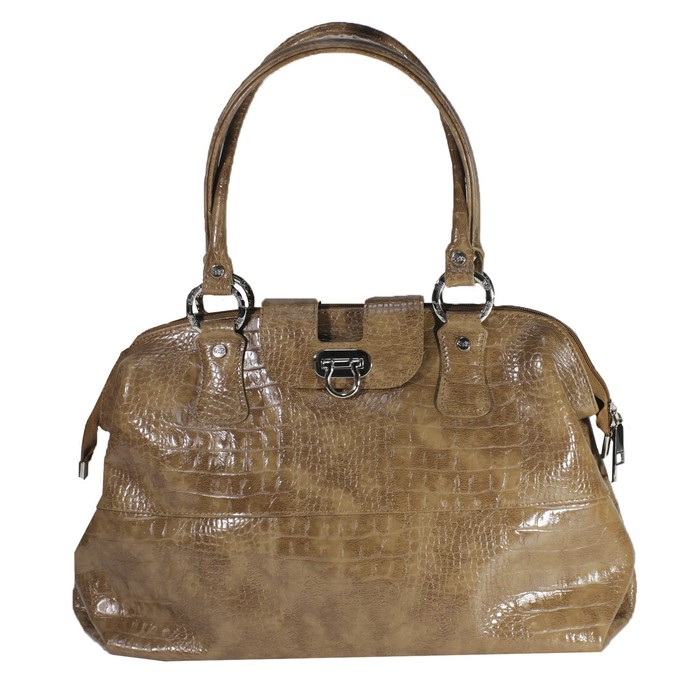 Сумка женская саквояж, цвет коричневый