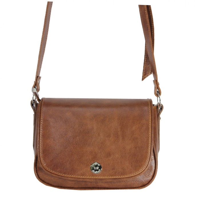 Сумка женская на длинном ремне, цвет рыжий