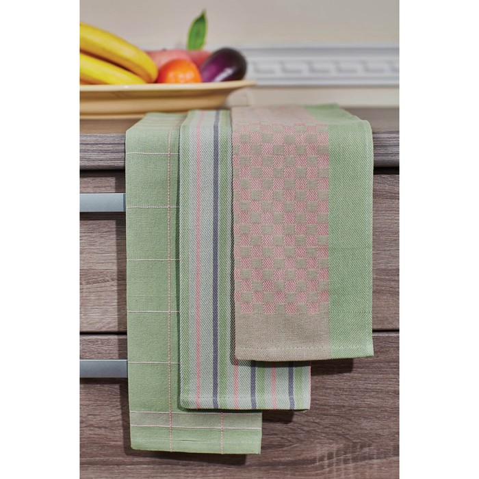 Набор полотенец, размер 40х60 см-2 шт., зелёный, жаккард