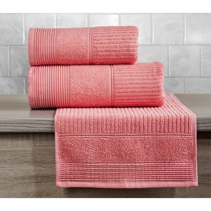 Полотенце махровое "Вита", размер 50х90 см, цвет ягодный