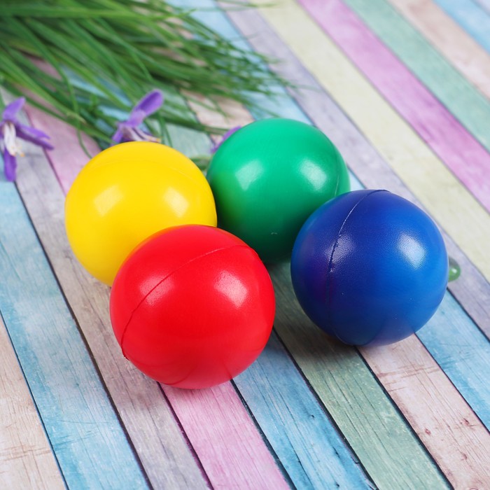 Мяч мягкий "Однотонный" 6,3 см, цвета МИКС