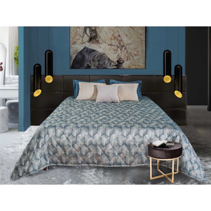 Покрывало Livia "Кубо", размер 240х240 см, цвет синий