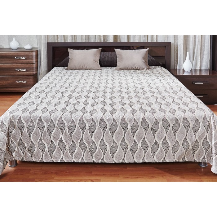 Покрывало Livia "Фолиаж", размер 240х240 см, бежево-коричневый