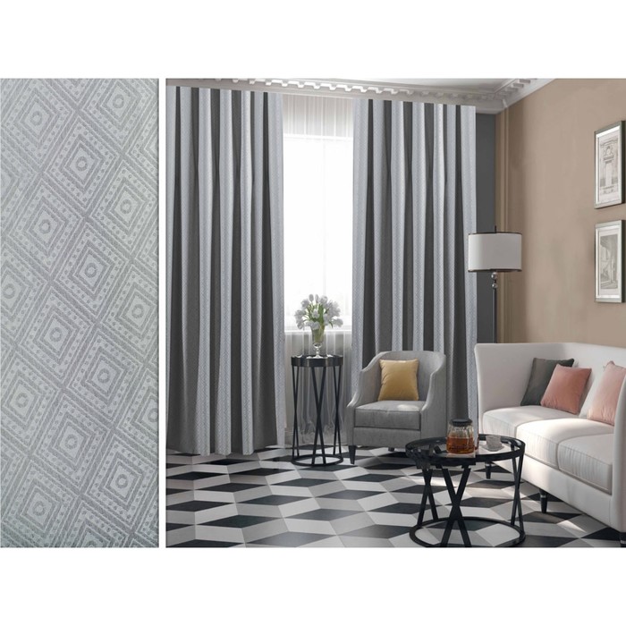 Штора Livia "Пассо", размер 140х270 см-1 шт., цвет серый