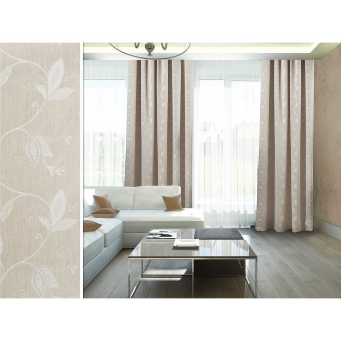 Штора Irmina "Вальди", размер 140х270 см-1 шт., цвет бежевый