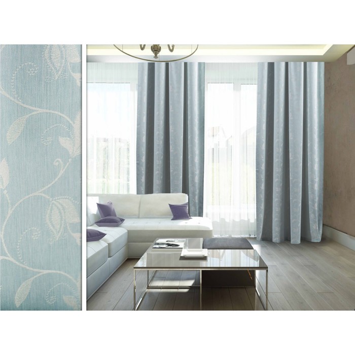 Штора Irmina "Вальди", размер 140х270 см-1 шт., цвет светло-голубой