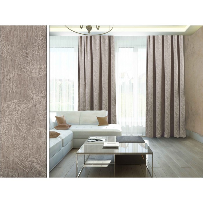 Штора Irmina "Минори", размер 200х270 см-1 шт., цвет коричневый