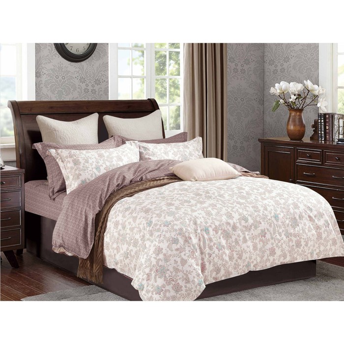 КПБ дуэт Piala, 160х200 см на рез., 145х210 см-2 шт., 52х74 см, 70х70 см по 2 шт., сатин