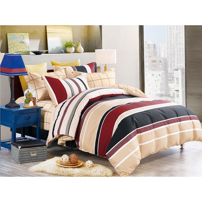 КПБ дуэт Lori, 160х200 см на рез., 145х210 см-2 шт., 52х74 см, 70х70 см по 2 шт., сатин