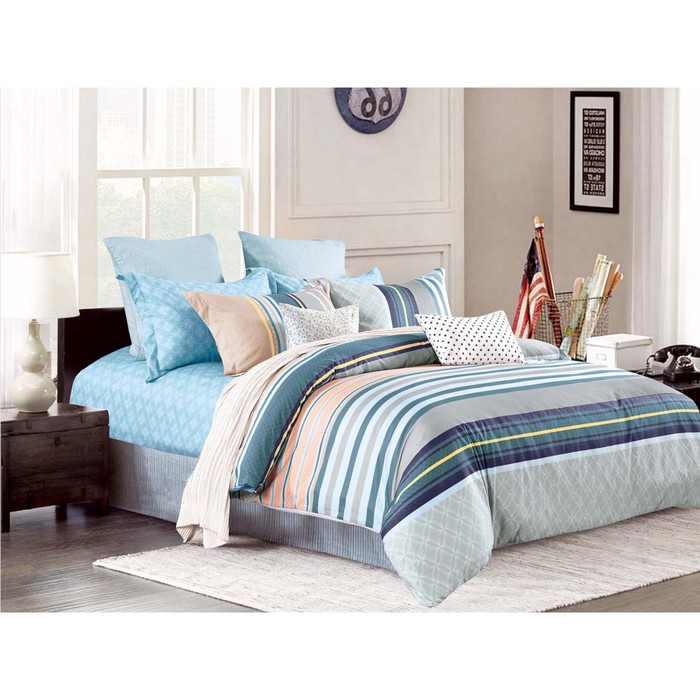 КПБ дуэт Akero, 220х240 см, 145х210 см-2 шт., 52х74 см, 70х70 см по 2 шт., сатин