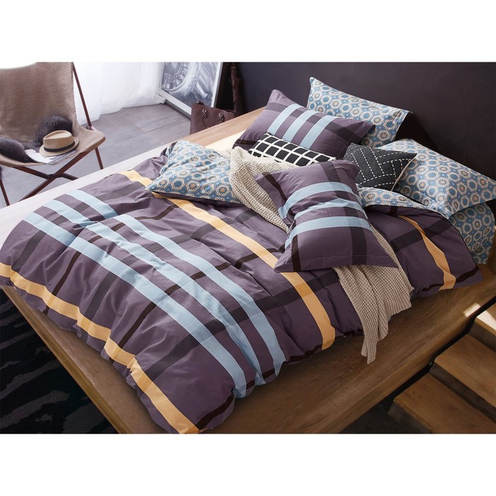 КПБ дуэт Eric, 220х240 см, 145х210 см-2 шт., 52х74 см, 70х70 см по 2 шт., сатин