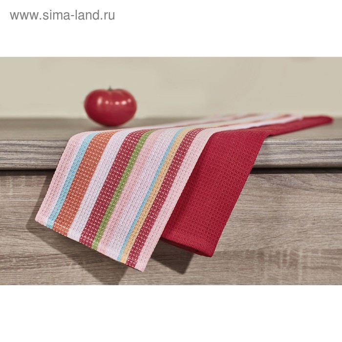 Набор полотенец, размер 40 × 60 см - 2 шт, бордовый
