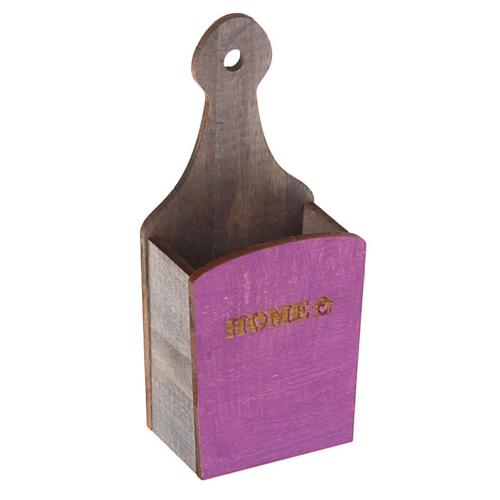 Кашпо интерьерное "HOME", 18 х 8 х 5 см, фиолетовое