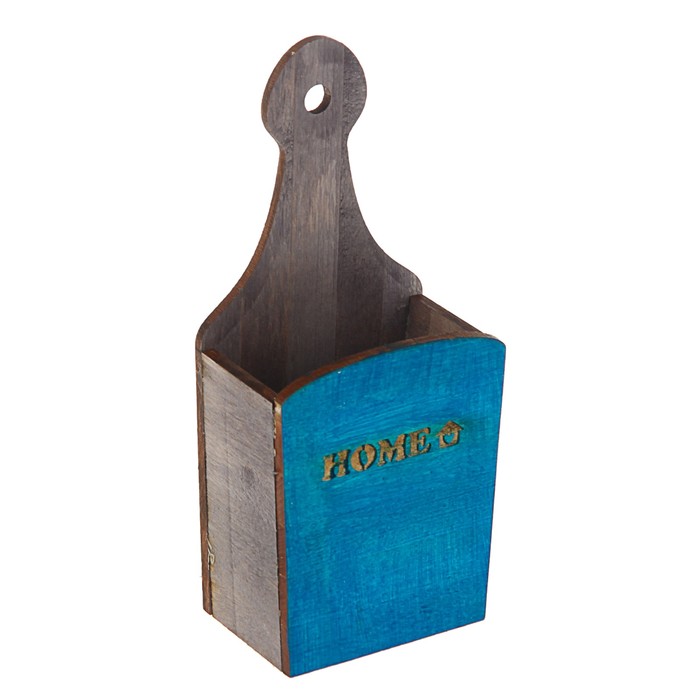 Кашпо интерьерное "HOME", 18 х 8 х 5 см, синее