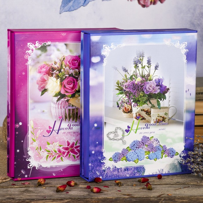 Фотоальбом на 200 фото 13х18 см "Цветочное утро" в коробке МИКС 29,5х23х5,2 см