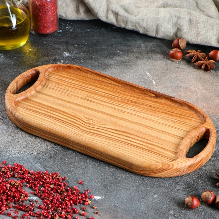 Тарелка-поднос "Овальная", массив ясень, 30 х 15 х 2 см