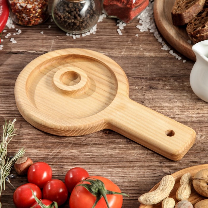 Тарелка-поднос "Сырная сковорода", массив ясеня 25 х 15 х 2 см