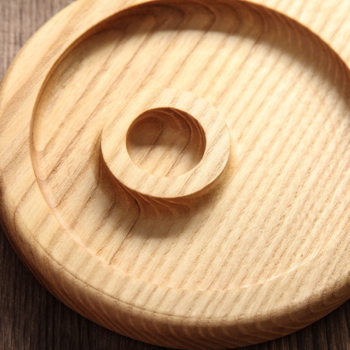 Тарелка-поднос "Сырная сковорода", массив ясеня 25 х 15 х 2 см