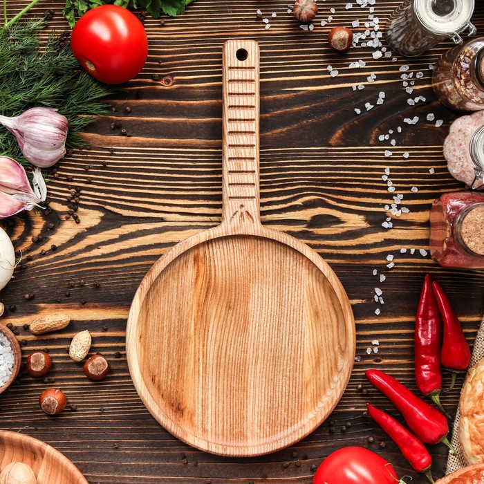 Доска для подачи и разделки "Блинная", массив ясеня, 35 х 20 х 2 см