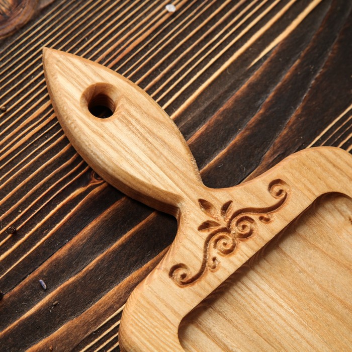 Доска для нарезки и подачи "Нежность", 2 секции, массив ясеня, 40 х 15 х 2 см