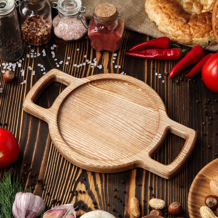 Тарелка-поднос "Десертная", массив ясеня, 30 х 20 х 2 см