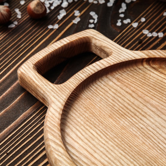 Тарелка-поднос "Десертная", массив ясеня, 30 х 20 х 2 см