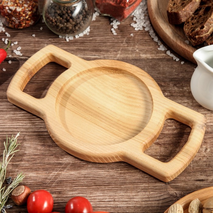 Тарелка-поднос "Десертная", массив ясеня, 25 х 15 х 2 см