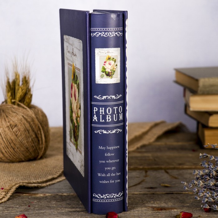 Фотоальбом на 100 фото 10х15 см "Крупный бутон" в коробке МИКС 26х20х5,5 см