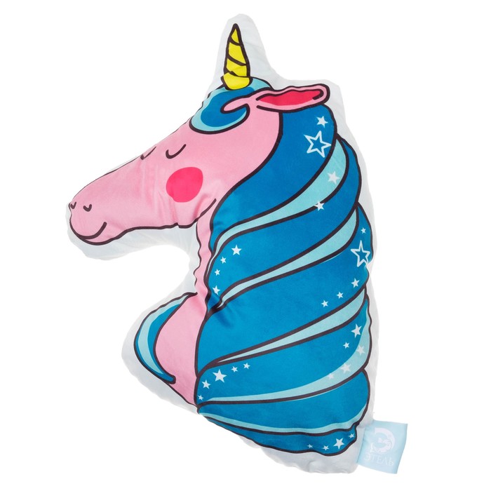 Подушка "Этель" Единорог 43х43 см, велюр, 100% п/э