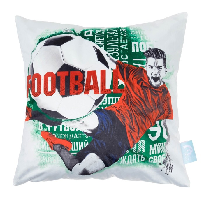 Подушка "Этель" Футбол 43х43 см, велюр, 100% п/э