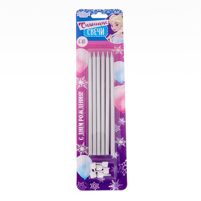 Свеча в торт Дисней ""С Днем Рождения", Холодное сердце , (набор 6 шт)