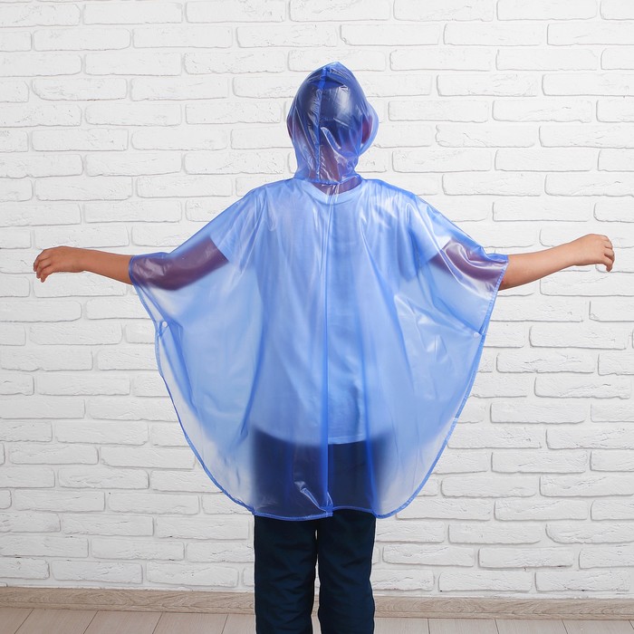 Дождевик детский "Горох", пончо, фиолетовый