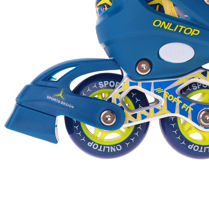 Роликовые коньки раздвижные, ABEC 7, колеса PU 70 мм, алюминиевая рама, white/blue р.35-38