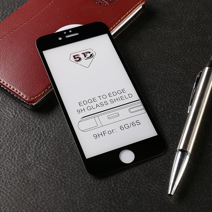 Защитное 3D стекло Luazon для IPhone 6/6s, чёрное
