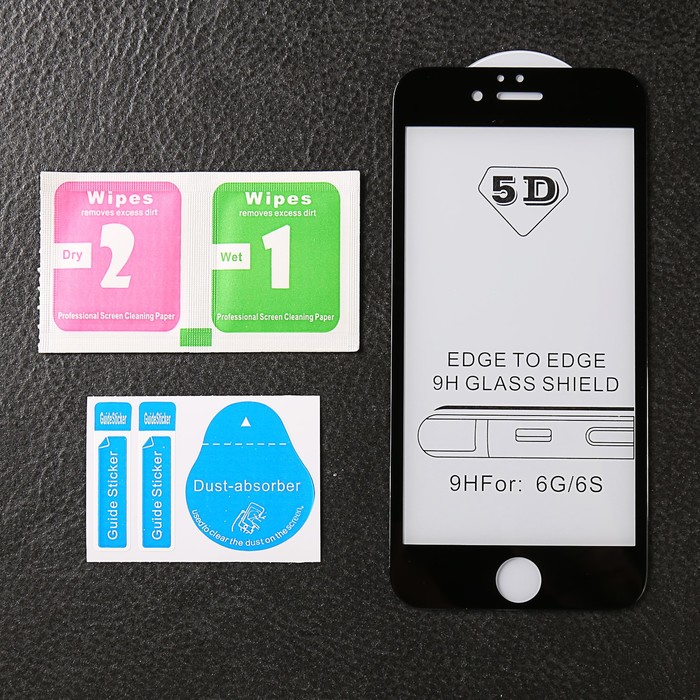 Защитное 3D стекло Luazon для IPhone 6/6s, чёрное