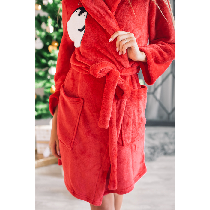 Халат женский KAFTAN "Hello winter" бордовый, р-р 40-42, 100% п/э, велсофт