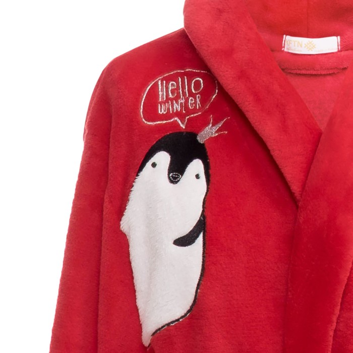 Халат женский KAFTAN "Hello winter" бордовый, р-р 44-46, 100% п/э, велсофт