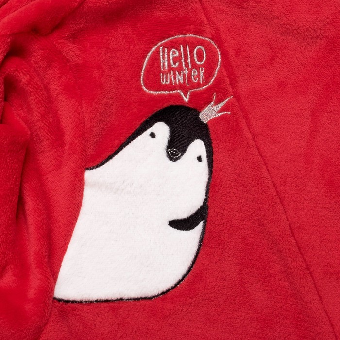 Халат женский KAFTAN "Hello winter" бордовый, р-р 48-50, 100% п/э, велсофт