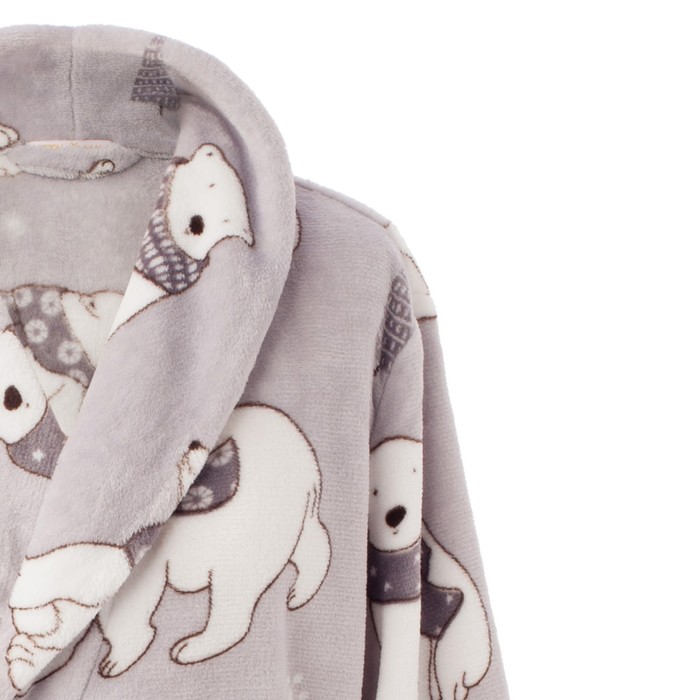 Халат женский KAFTAN "White bear" белый, р-р 40-42, 100% п/э, велсофт