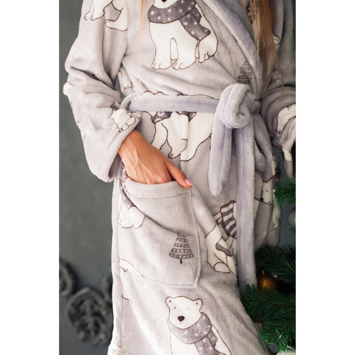 Халат женский KAFTAN "White bear" белый, р-р 40-42, 100% п/э, велсофт